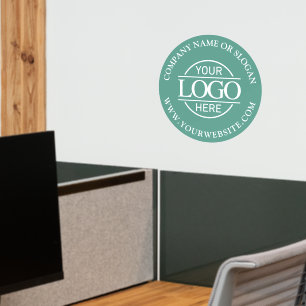 Modern Teal Promotional Minimalist Business Logo Wall Decal