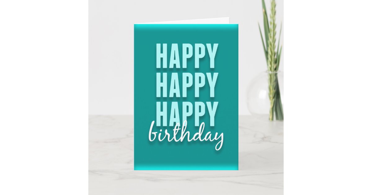 Modern Teal Satin Happy Birthday Card | Zazzle.com