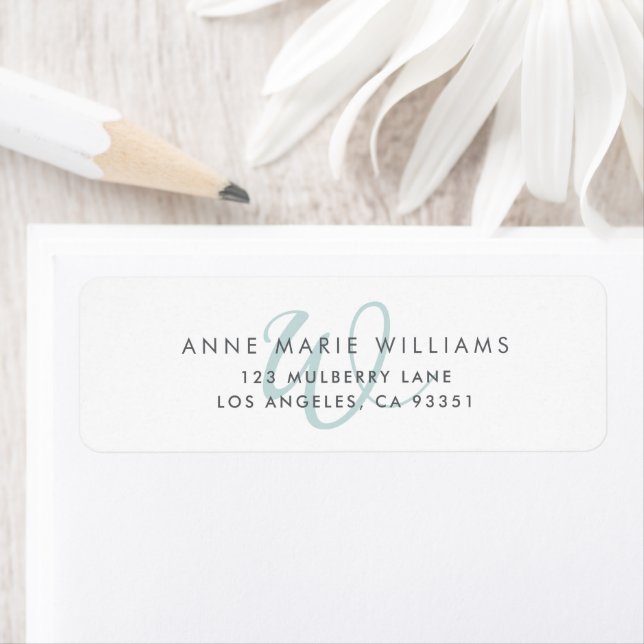 Modern Teal Script Monogram Label (Insitu)