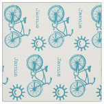 Modern Teal Sunshine Bicycle Personalized Fabric
