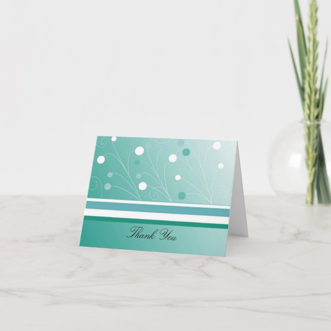 Modern Teal Thank You Card (Front)