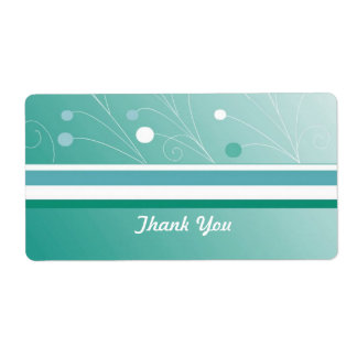 Modern Teal Thank You Label