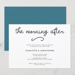 Modern Teal The Morning After Post Wedding Invitation
