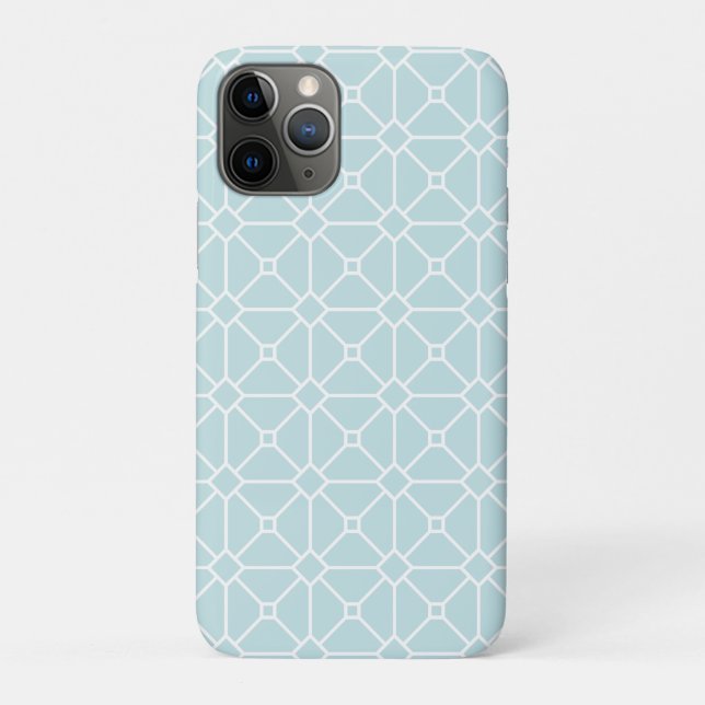 Modern Teal Turquoise White Patten Case-Mate iPhone Case (Back)