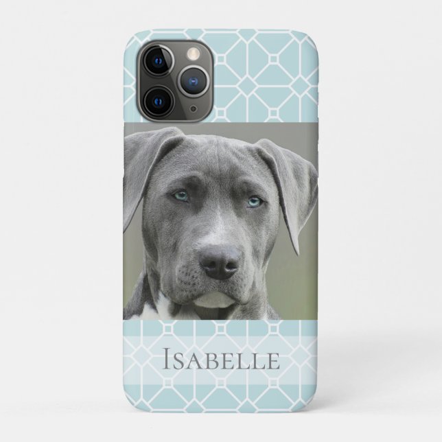 Modern Teal Turquoise White Photo Personalized Case-Mate iPhone Case (Back)