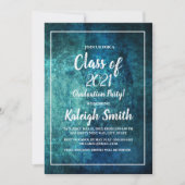 Modern Teal White Graduation Party Photo Invitation (Front)