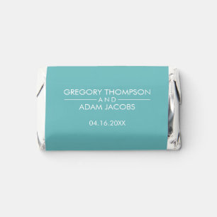 Modern Teal & White Love Always Wins Personalized Hershey's Miniatures