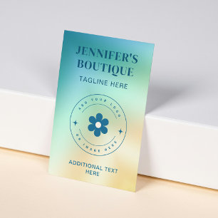 Modern Teal Yellow Gradient Custom Logo Business Card