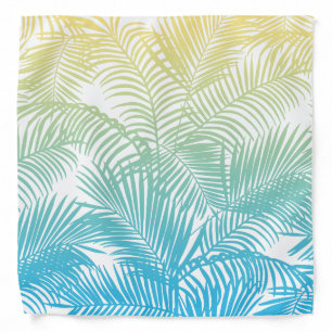 Modern teal yellow tropical palm trees pattern bandana