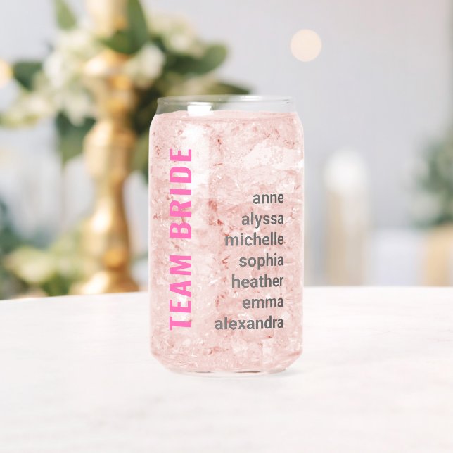 Modern Team Bride Bridal Party Gift Can Glass (Insitu (Wedding))