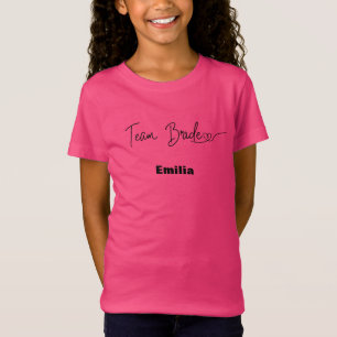 Modern team bride Pink Bridesmaid bridal party T-Shirt