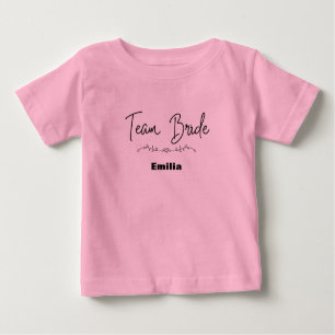 Modern team bride Pink Heart Bridesmaid bridal Baby T-Shirt