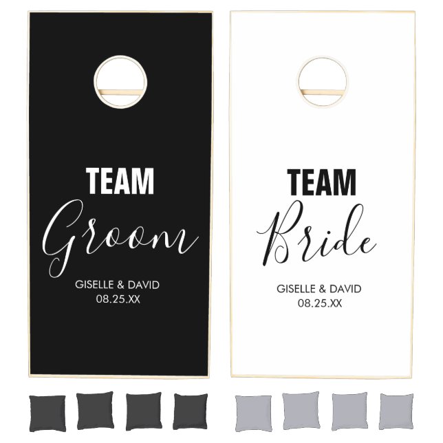 Modern Team Bride Team Groom Cornhole Set (Set)
