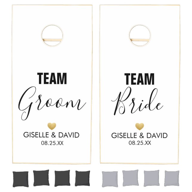 Modern Team Bride & Team Groom Cornhole Set (Set)