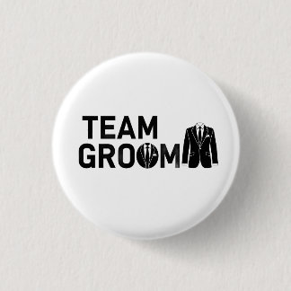 Modern Team Groom Wedding Party Button Pin