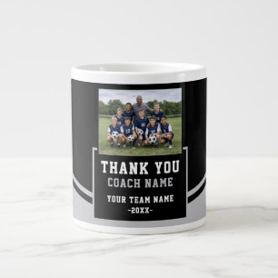 Modern Team Name Photo Coach Thank you Giant Coffee Mug