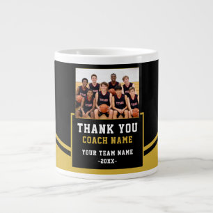Modern Team Name Photo Coach Thank you Giant Coffee Mug
