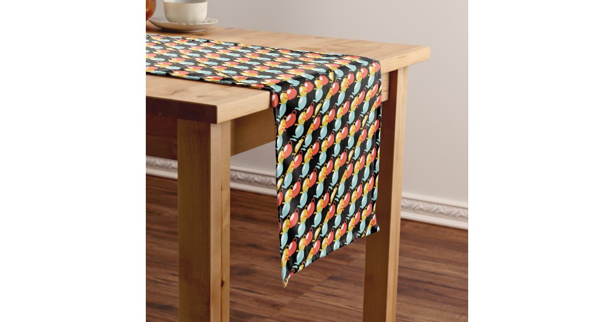 Modern Teapots Pattern Short Table Runner Zazzle