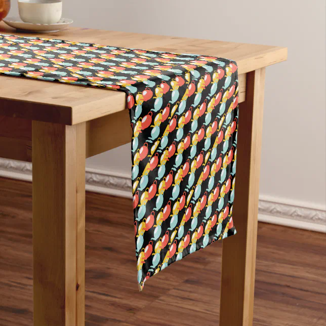 Modern Teapots Pattern Short Table Runner Zazzle