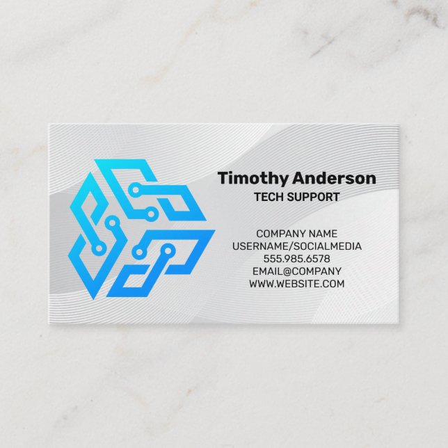 Modern Tech Blue Logo | Software AI Appointment Card (Front)