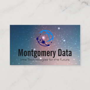 Modern Tech Communications Logo Network Business Card