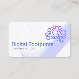 Modern Tech Geometric Logo   Purple Blue Business Card