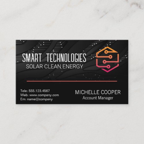 Modern Tech Logo  Circuit Board Background Business Card