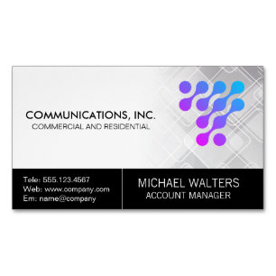 Modern Tech Logo   Communications Start Up Business Card Magnet