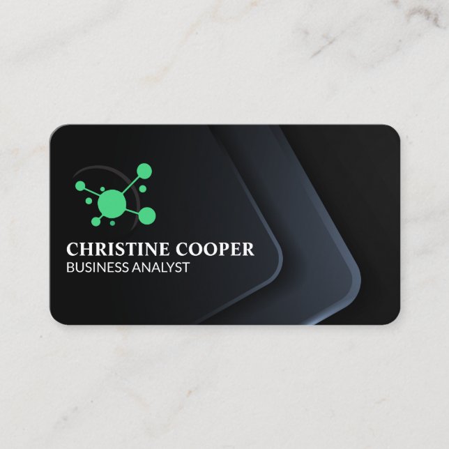 Modern Tech Logo | Corporate Sleek Business Card (Front)