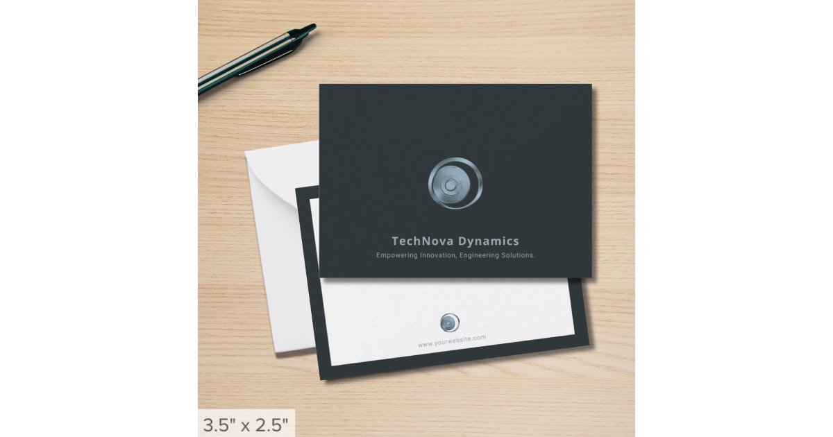 Modern Tech Logo Note Card | Zazzle