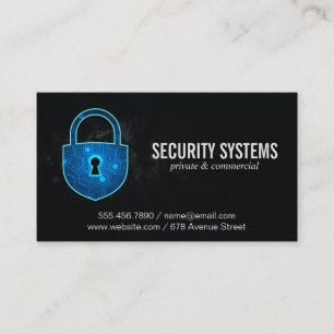 Modern Tech Security Pad Lock Business Card