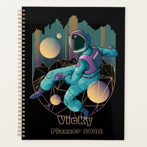 Modern Techno Astronaut Illustration Planner