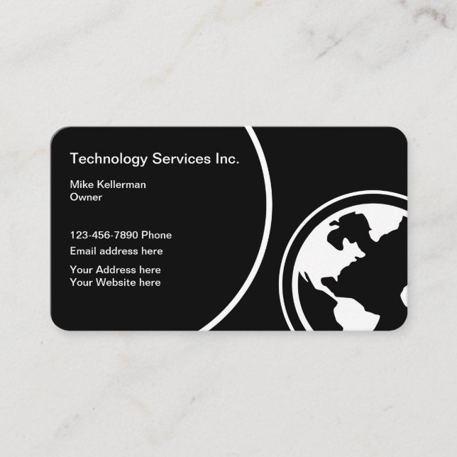Modern Technology Deisgn Business Card (Front)