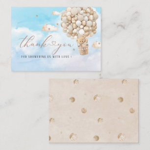 Modern Teddy Bear Ballon Watercolor Flat Note Card