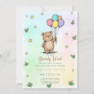 Modern Teddy bear Friendly baby shower Invitation
