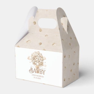Modern teddy bear watercolor baby shower favor boxes