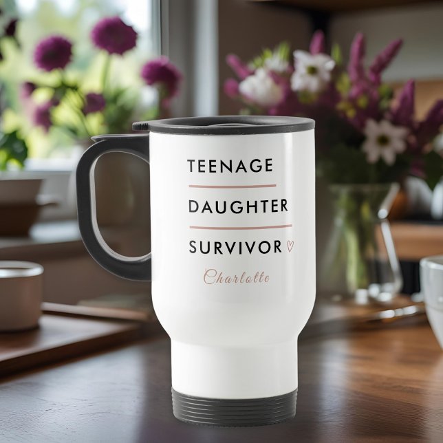 Modern Teen Daughter Survivor Personalized Travel Mug (Creator Uploaded)