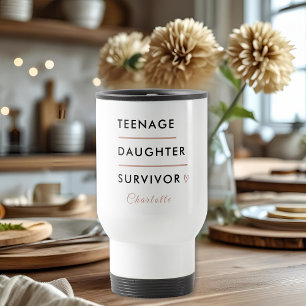 Modern Teen Daughter Survivor Personalized Travel Mug