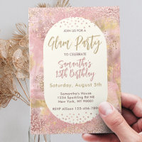Modern Teen Glam Spa Party Faux Rose Gold Glitter