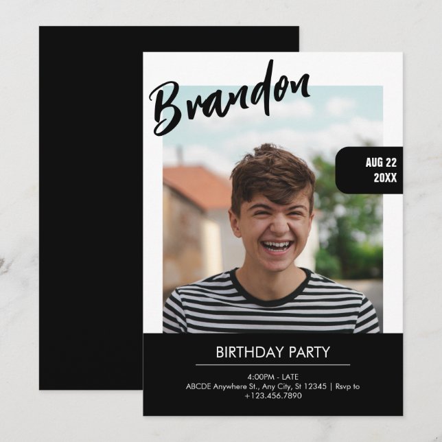 MODERN TEENAGE BOY MAGAZINE COVER INVITATION (Front/Back)