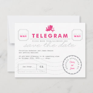 Modern Telegram Card Save the Date
