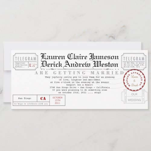 Modern Telegram Tea Length Invitation