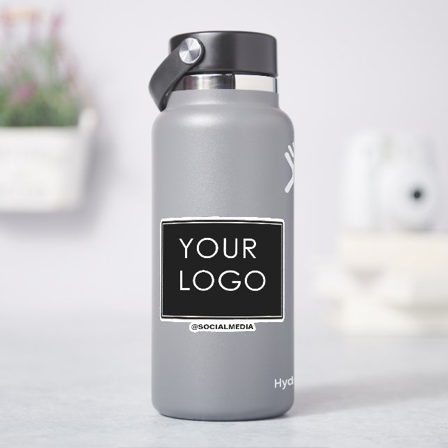Modern Template Black Business Company Logo Sticker (HydroFlask)