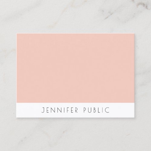 Modern Template Blush Pink White Simple Elegant Business Card