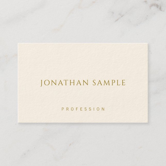 Modern Template Business Cards Elegant Gold Text (Front)