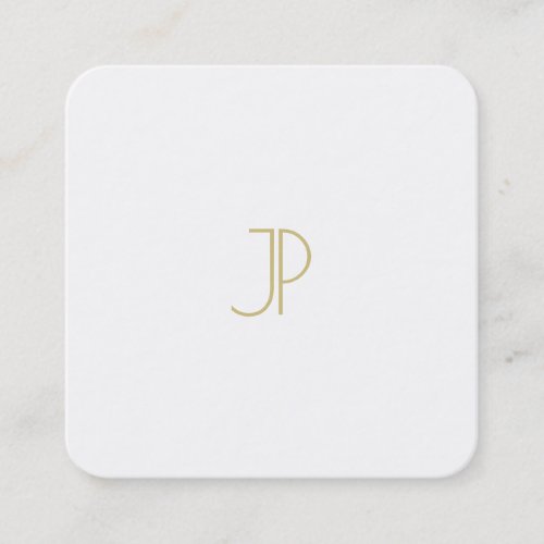 Modern Template Chic Gold Monogram Trendy Luxury Square Business Card