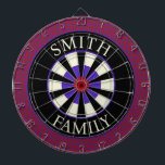 Modern Template Dart Board<br><div class="desc">Here is a fun way to express your personal style. Design offers a modern multi-colored theme. You can customize with your family name or text. Use the template to personalize.</div>