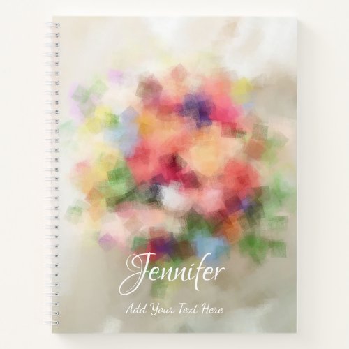 Modern Template Elegant Abstract Flowers Roses Notebook