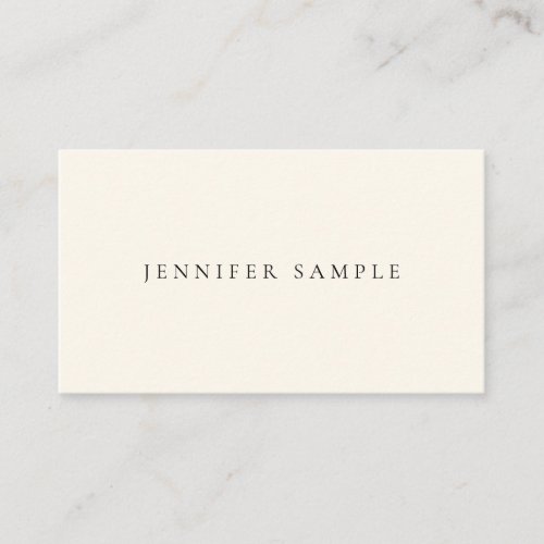 Modern Template Elegant Cream Signature Matte Business Card