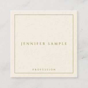 Modern Template Elegant Gold Color Text Luxury Square Business Card